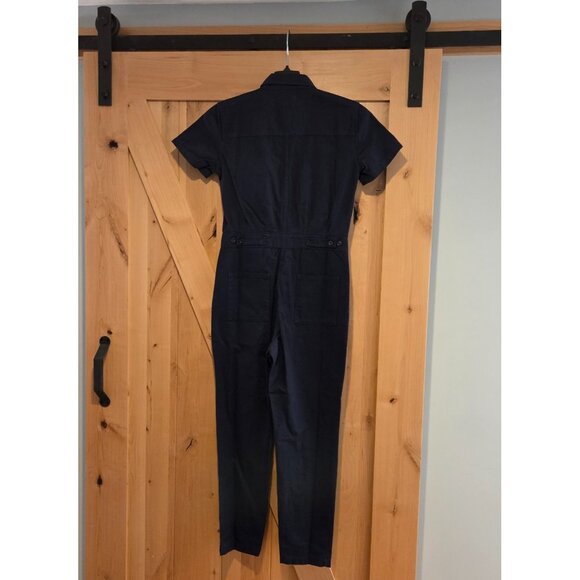 New! Outerknown Jumpsuit Organic Cotton Linen Women XS Blue Pockets Coverall - Picture 3 of 16
